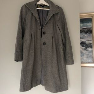 grey DKNY jacket with removable hood.
